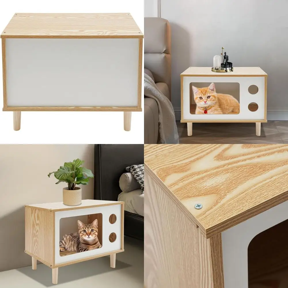 

Indoor TV-Style Cat House, Comfortable Bed for Cats & Small Dogs Up to 9.92 lbs (19.7 x 11.4 x 15.7 in)