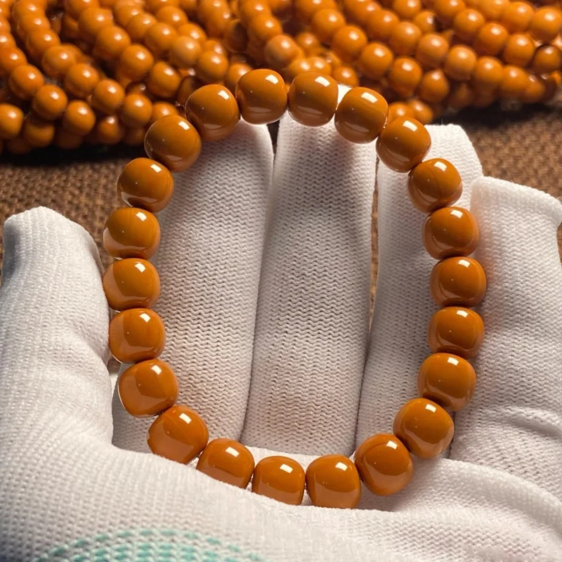 Straight Cut Wild Monkey Carved Circle OldHand Toy Walnut Bracelet Single Ring Men's Women's