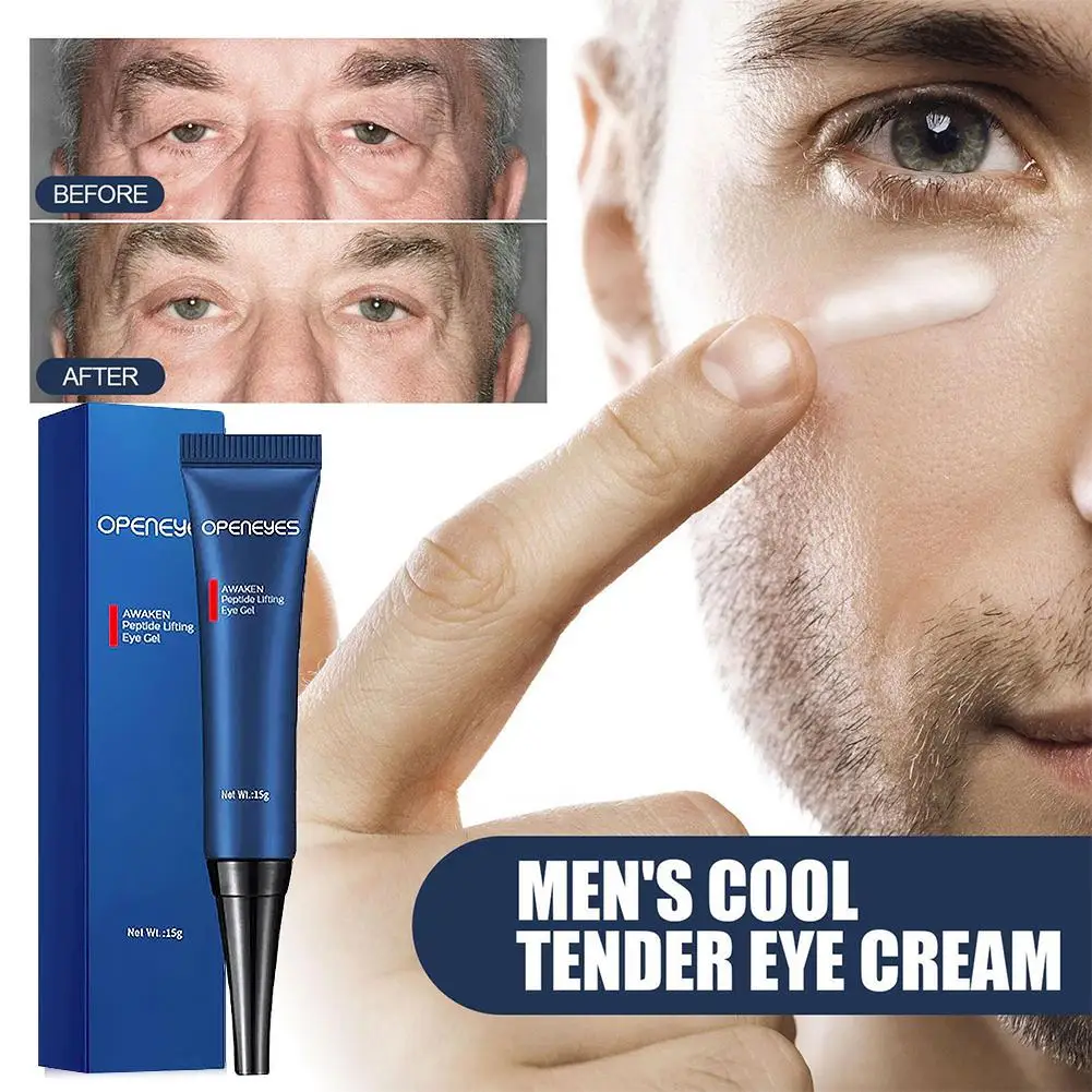 3Xfor Veze Eye Gel Voor Mannen Koele Zachte Natriumhyaluronaat Oogcrème Fijne Lijntjes Verbeteren Donkere Kringen Verwijderen Wallen Voor Mannen