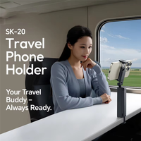 T82C Hot Sale-Ulanzi SK-20 Travel Phone Holder Foldable Tripod With Phone Clip & Bottom Clamp For Multi-Angle Desktop Overhead S