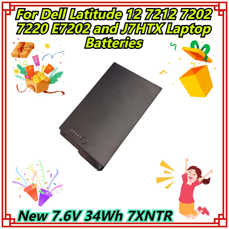 

Новые аккумуляторы для ноутбуков Dell Latitude 12 7212 7202 7220 E7202 и J7HTX 7,6 В 34 Втч 7XNTR