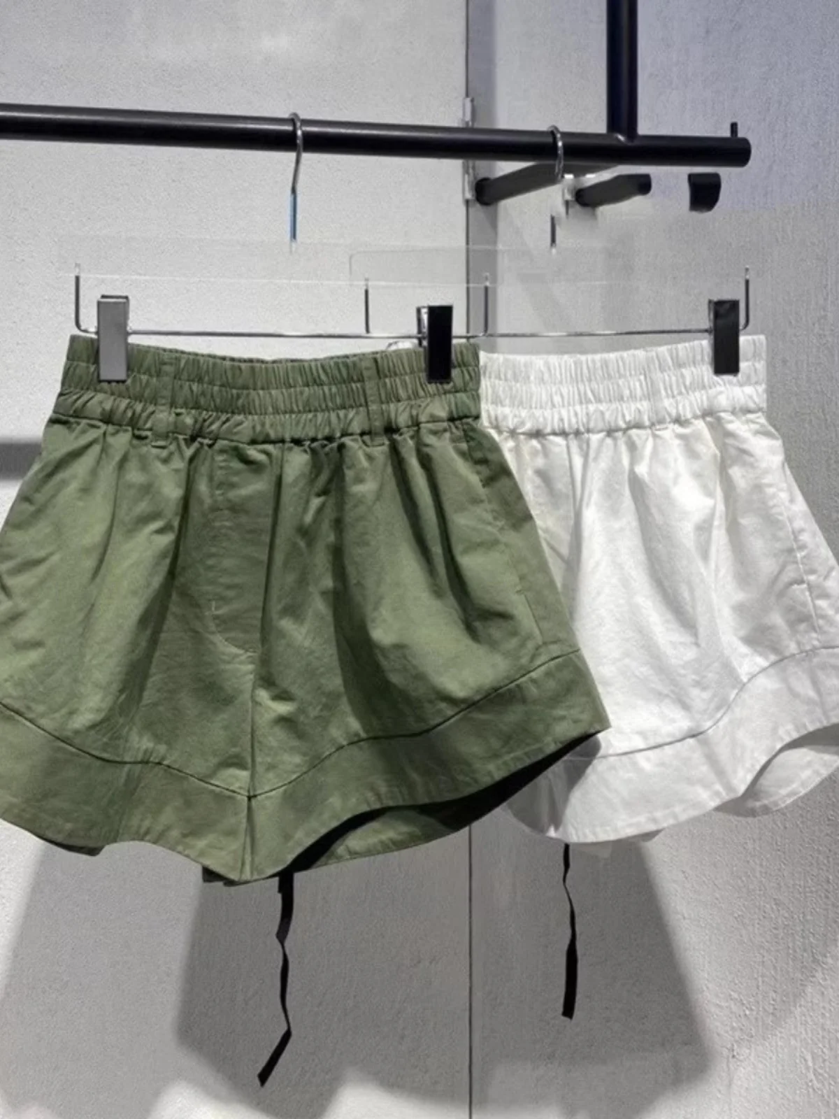 High Waist Loose Sports Wide Leg Pants Versatile Short Casual Pants Women's Fashion Brand 2024 New Summer Cotton Blend