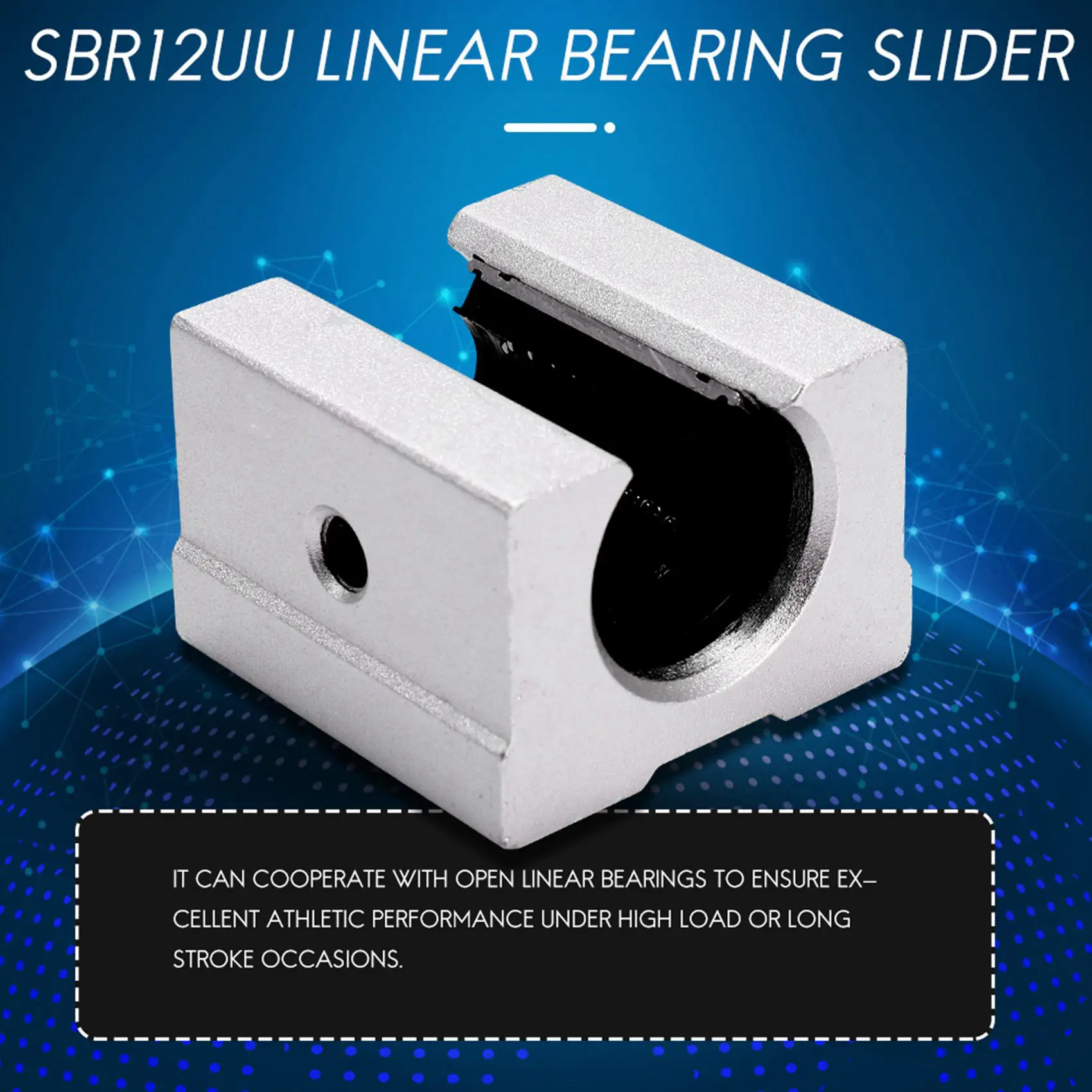 [NEWA76K!】 4 X SBR12UU 12Mm Aluminum Linear Motion Router Bearing Block, Silver