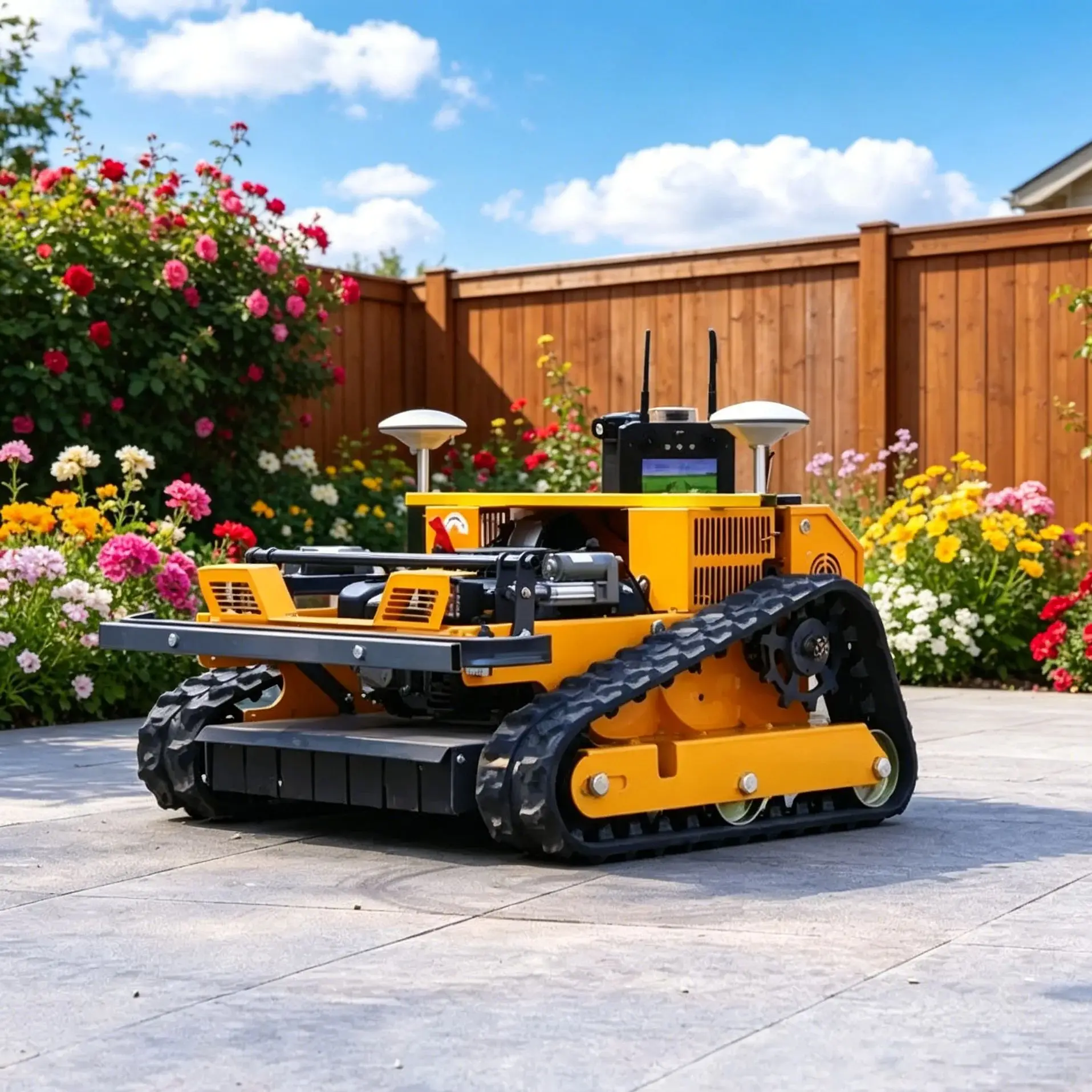 

Customized Remote Control Four Stroke Lawn Mower With Adjustable Cutting Deck For Farm And Home Grass Maintenance