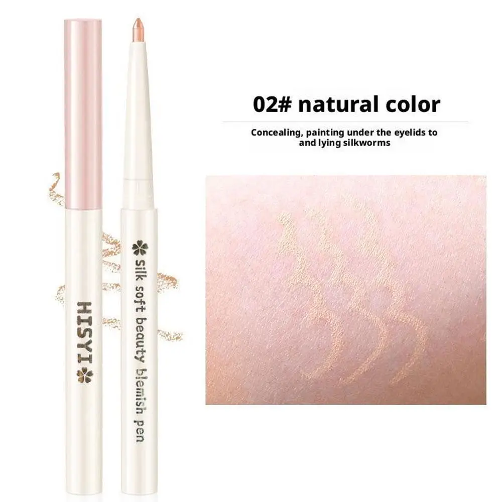Pluma correctora de ojeras resistente al agua, pluma para tumbarse de gusano de seda, marca de cejas, corrector ligero de belleza, lápiz corrector de maquillaje en barra