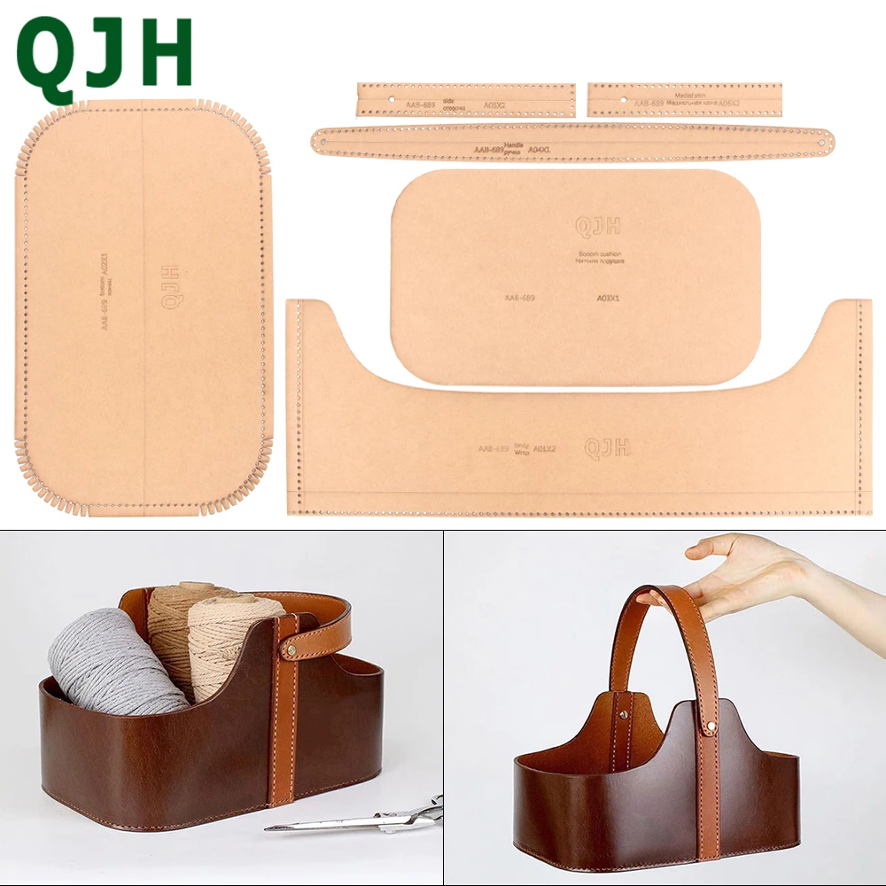 DIY Handmade leather Craft Acrylic Template Version Drawing Cowhide Basket Storage Dasket Needle Thread Basket Acrylic Pattern