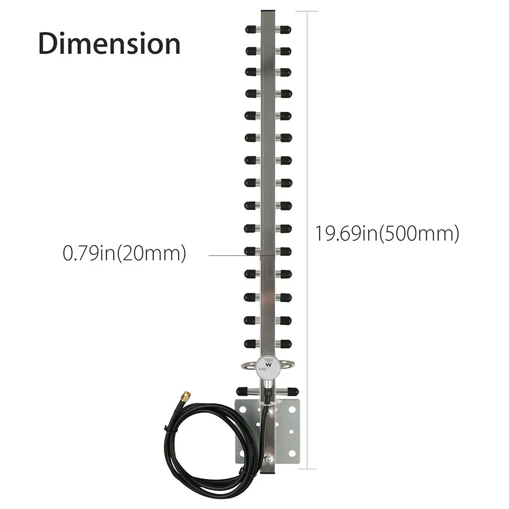 

Yagi-WiFi Antenna 2.4Ghz (25Dbi) Directional Booster Amplifier-Modem Cable With RP-SMA Connector For Wireless Network Router