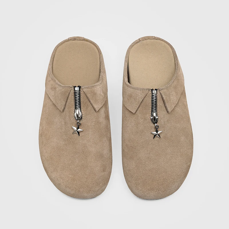 

Летние новые мужские шлепанцы Baotou Haken из замши, модные, дышащие, высококачественные, молодежные, трендовые.