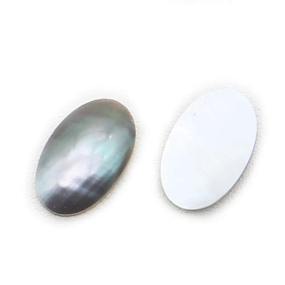 

1pc Natural Black Shell Oval Ring Surface Nonporous Beads With Resin Drip Glue Process Design Handmade Jewelry Accessory 12x20mm
