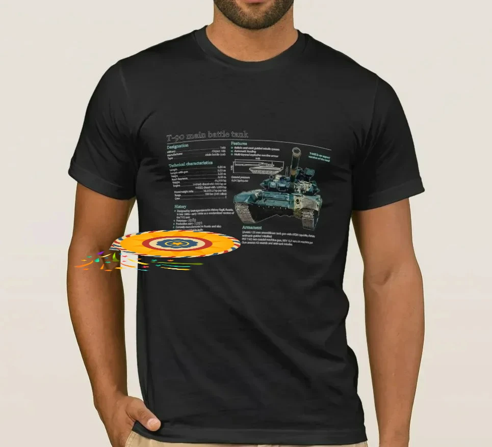 Rare Russian T-90 Main Battle Tank Specification T Shirt. Short Sleeve 100% Cotton Casual T-shirts Loose Top Size S-3XL