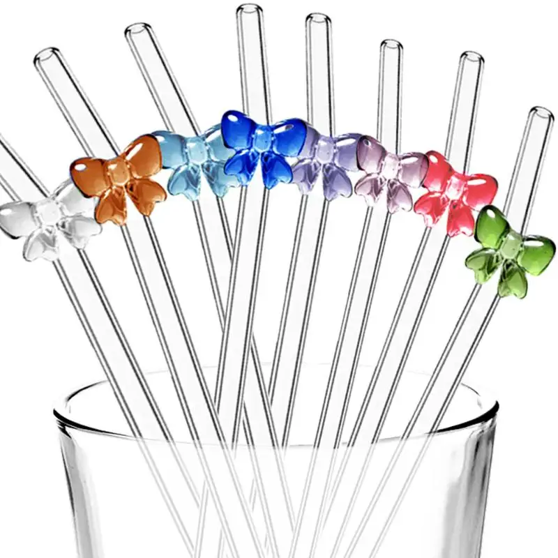 1pc 8mm , Reusable Drinking Straws Cute Butterfly Heat-Resistant Straw For Festival Party Wedding Cocktail Bar Beachs