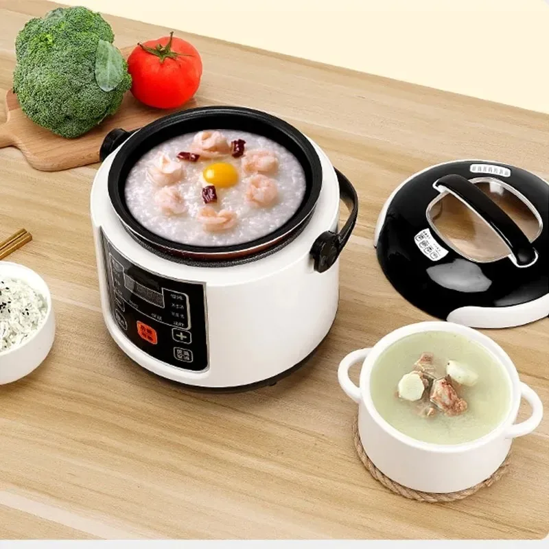 12V 24V Mini Rice Cooker Car Truck Soup Porridge Cooking Machine Food Steamer Heat Lunch Box Meal Heater Warmer English Menu 2L