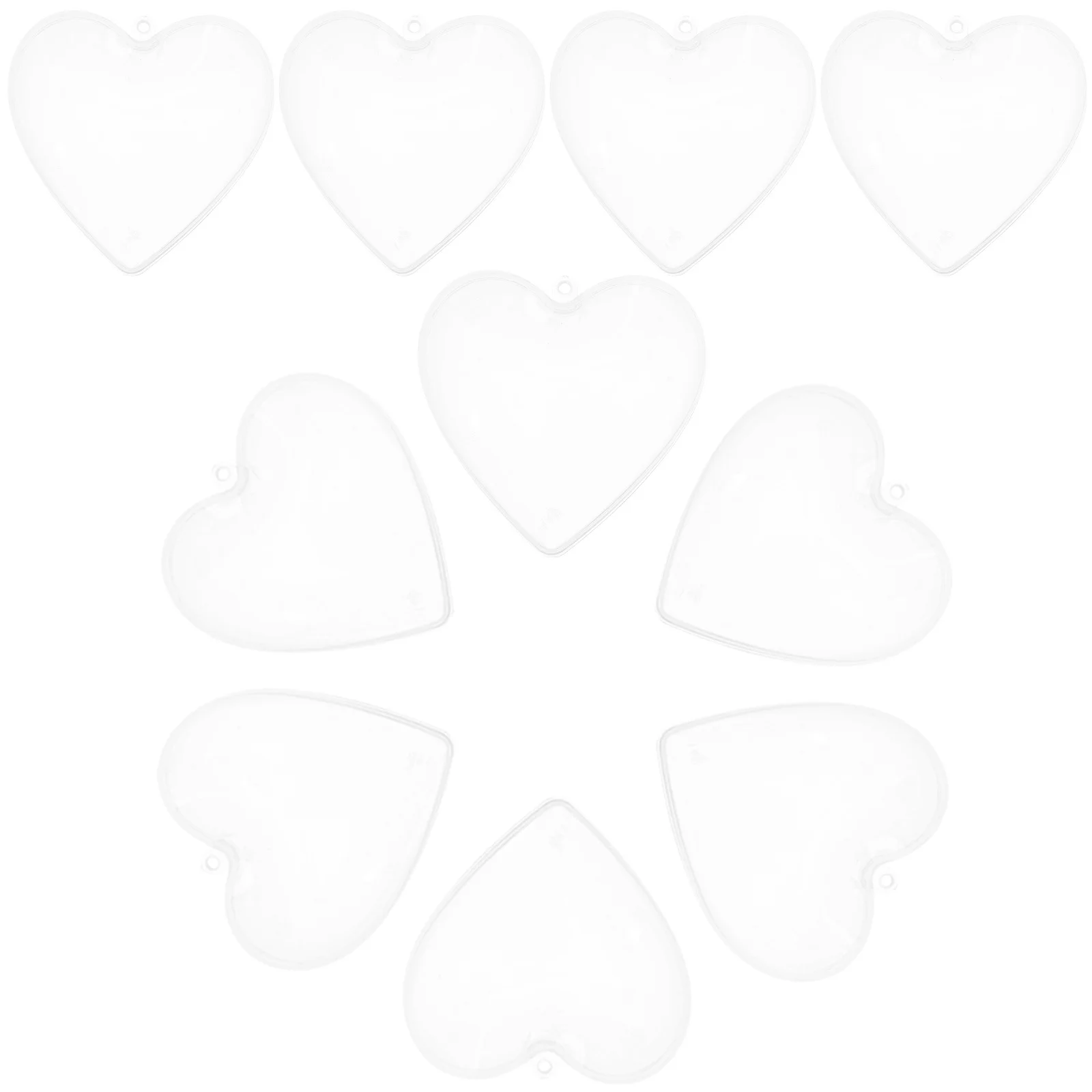 

10Pcs Fillable Heart Shaped Ornament Box Christmas Ball Decor for Wedding Holiday DIY Transparent Hanging Party Accessory