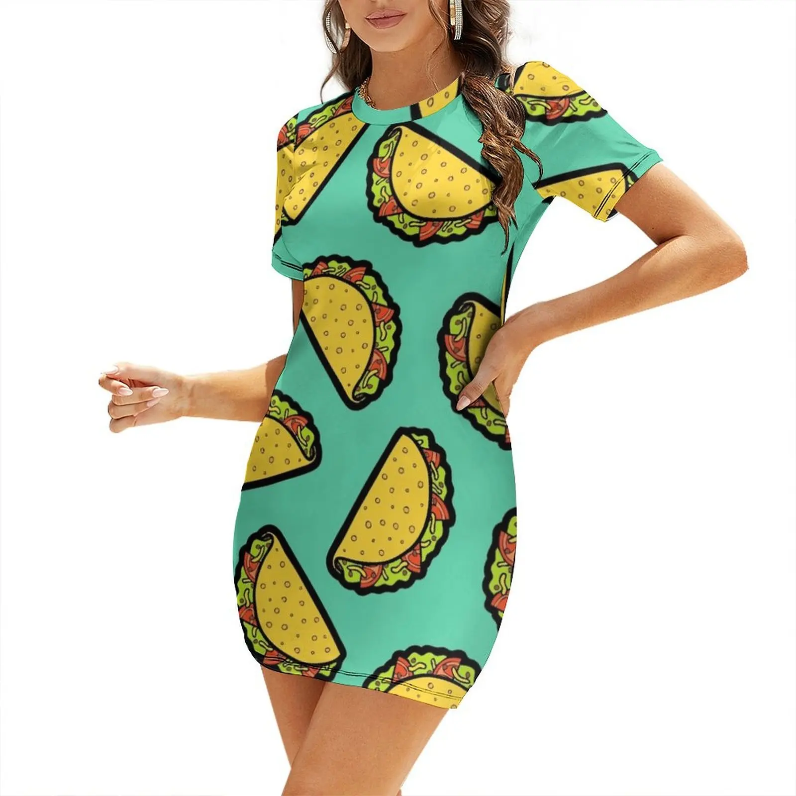 

It's Taco Time! Short Sleeved Dress women's clothing korea stylish women's luxury party dress dress summer 2025 women