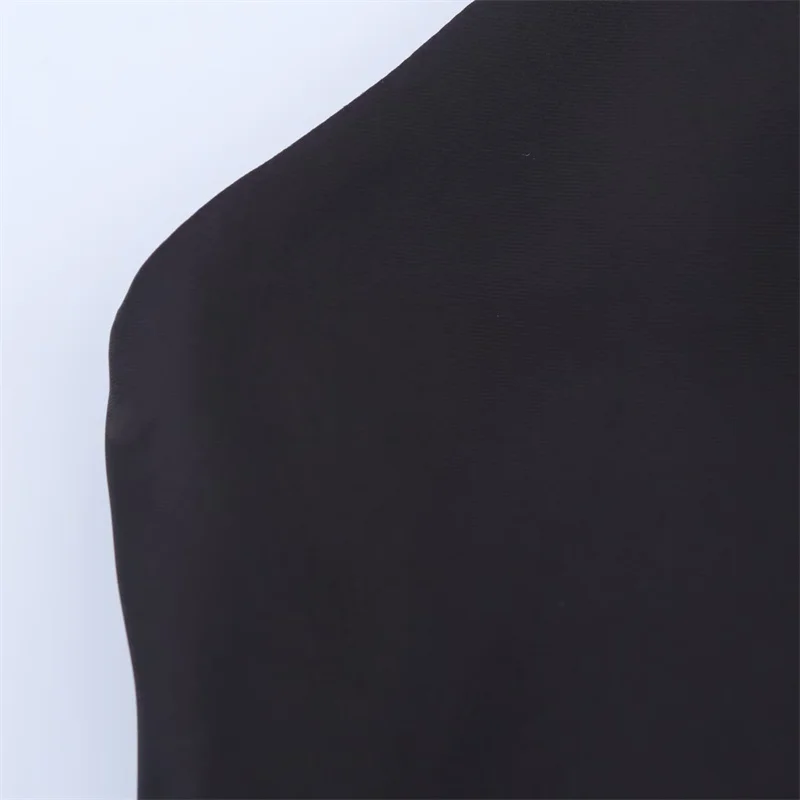 Robe mi-longue en Satin de soie noire pour femmes, tenue Sexy, épaules dénudées, tempérament élégant et personnel élégant, nouvelle collection été 2025