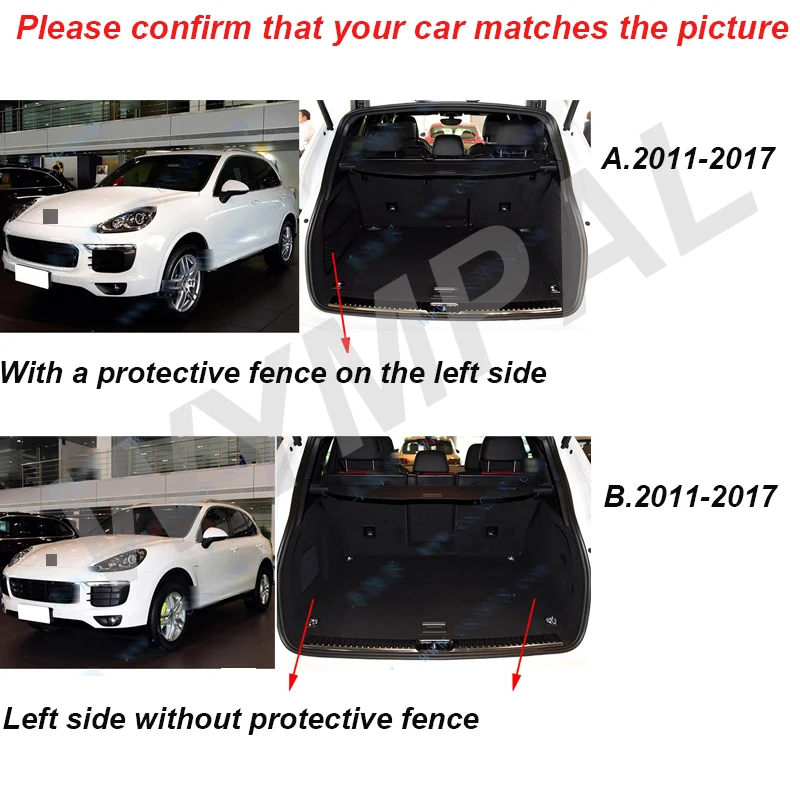 

Car Trunk Mat For Porsche Cayenne 2011 2012 2013 2014 2015 2016 2017 High Side boot Waterproof Rear Cargo Cover Carpet Pad