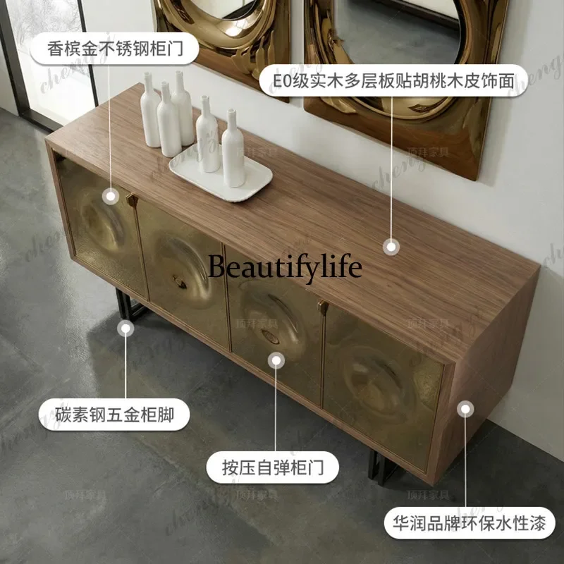 A4567 Italian light luxury solid wood dining side cabinet high-end villa home decoration locker post-modern entrance cabinet