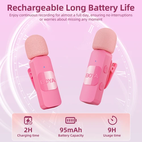 Imagen 2 del producto BOYA BY-V-P micrófono de solapa Lavalier inalámbrico para iPhone15 14 Android tipo C Smartphone Youtube grabación juegos Streaming Vlog