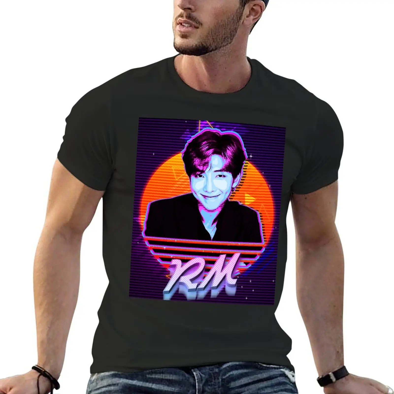 

RM Retro T-shirt graphics oversized Short sleeve tee customs men clothings