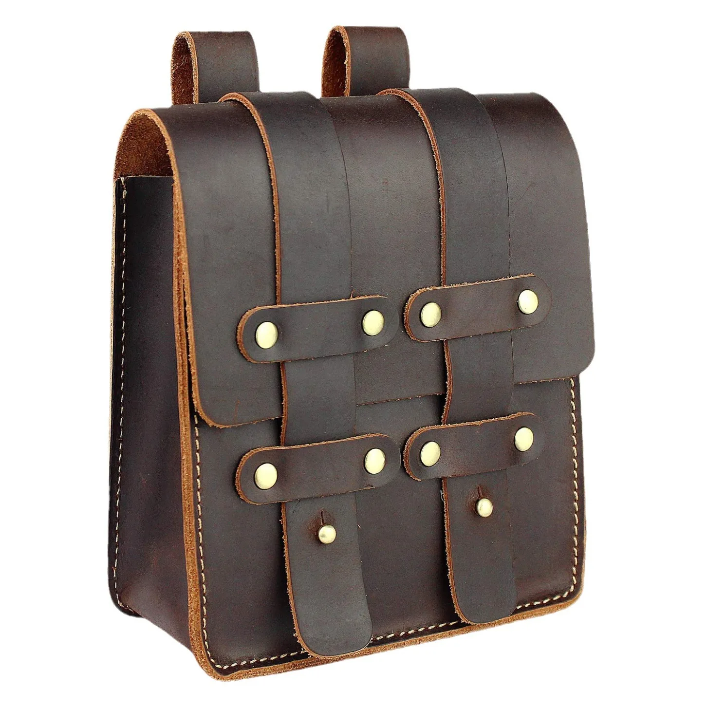 3615 Riñonera informal retro para hombres y mujeres, bolso para teléfono de cuero genuino Crazy Horse, bolso deportivo para exteriores