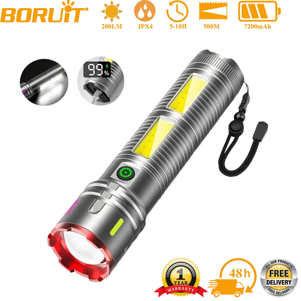 boruit-x51-high-power-led-flashlight-20w-7200mah-large-capacity-battery-usb-c-rechargeable-zoom-torch-camping-fishing-lantern