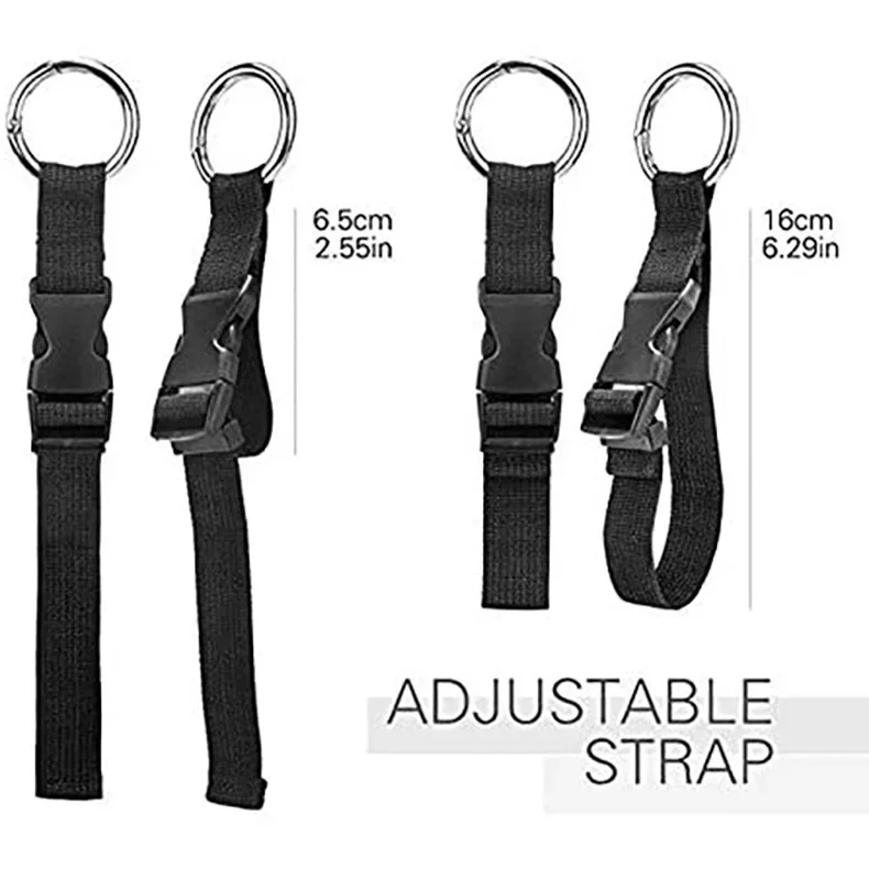 1Pc portatile in Nylon nero antifurto cinghie per bagagli valigia cinture supporto pinza aggiungi borsa Clip per borsa uso per trasportare strumenti