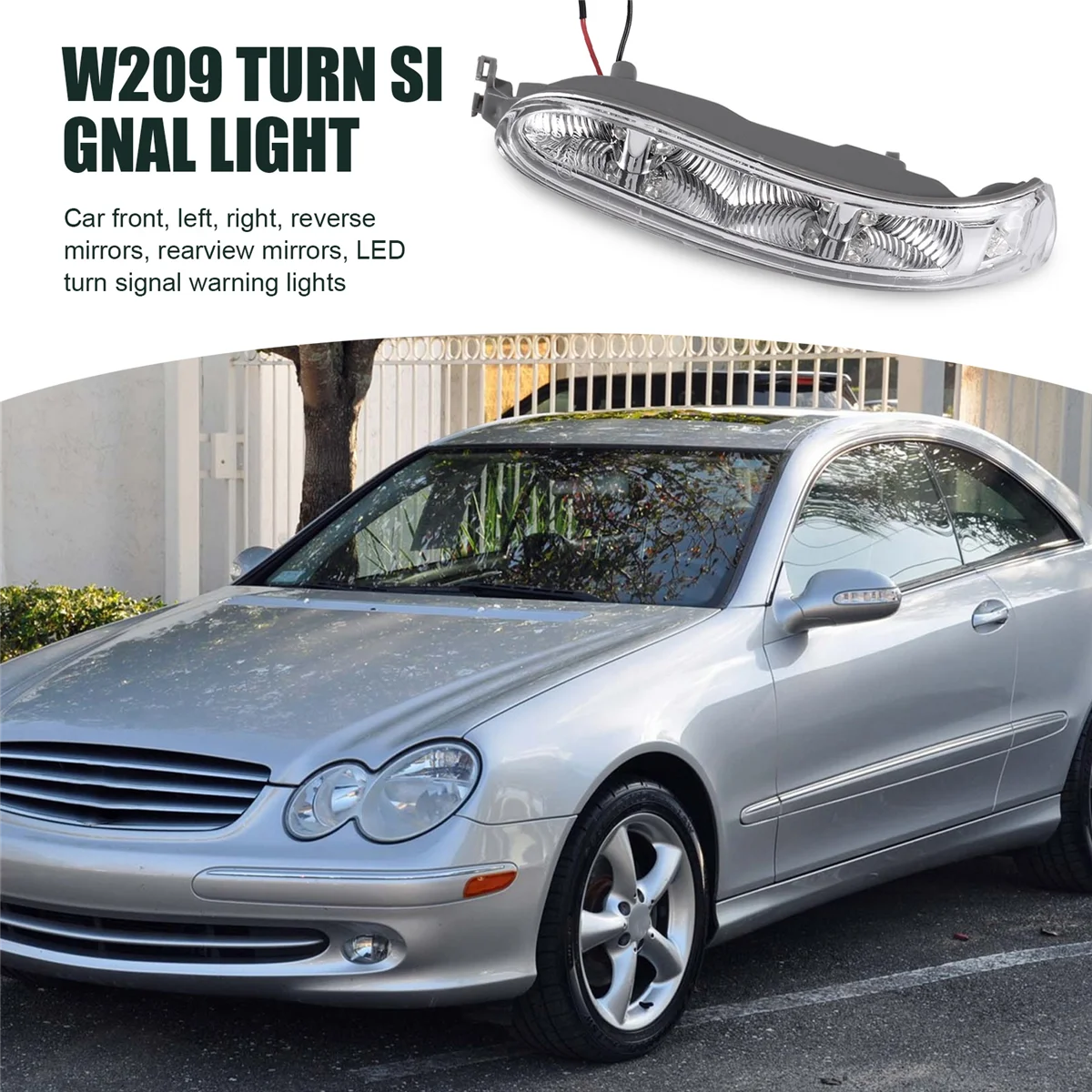 

Car LED Left + Right Pair Turn Signal Light Side Mirror Lamp for Mercedes Benz W209 CLK 2002-2009 jasmine