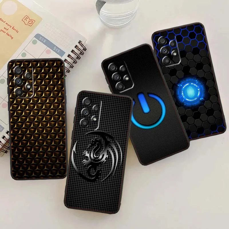 

carbon fiber pattern For Samsung A73 A72 A71 A55 A54 A53 A52 A51 A13 A22 A16 A15 A12 A14 A26 A07 5G Black Phone Case