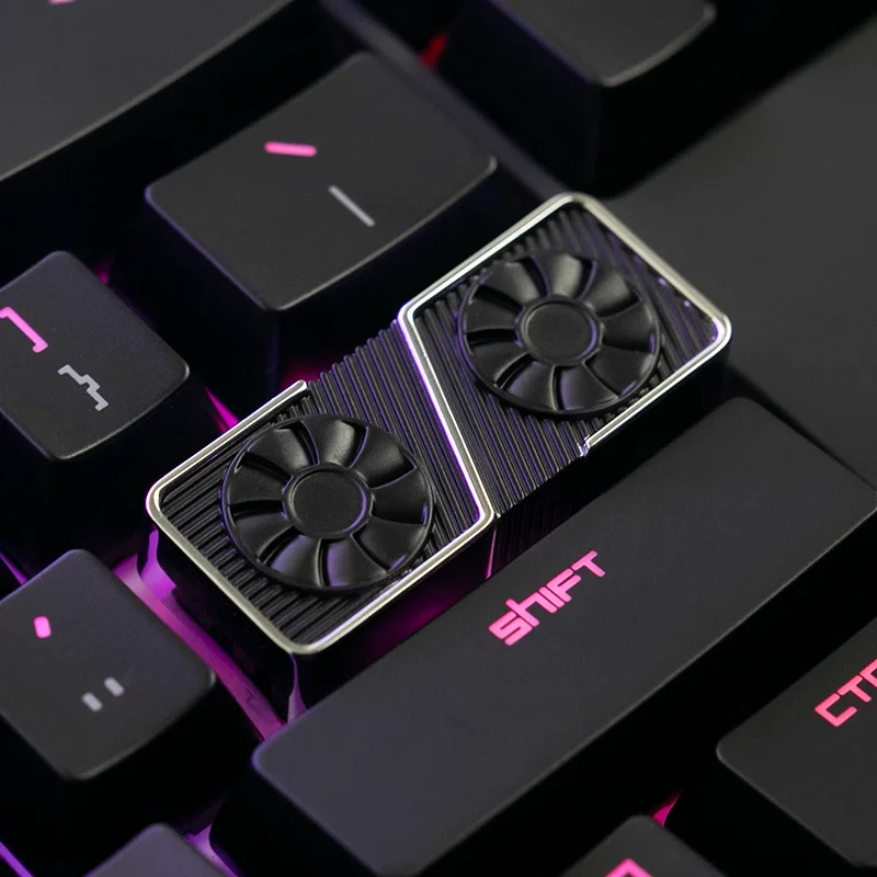 Keystone Artisan Enter Keycap 3060ti3070 Video Card Black Zinc Aluminum Alloy Metal MX Switch Mechanical Keyboard GK61 PC