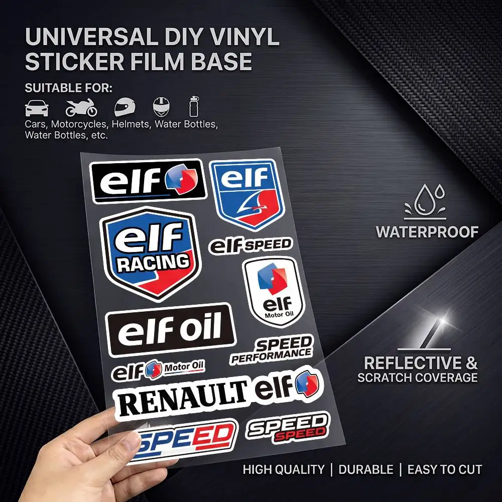 E-ELF-F All Purpose Reflective Waterproof Scratch Blocker Decal Car Bike Helmet Cup Refrigerator Decorative Stickers