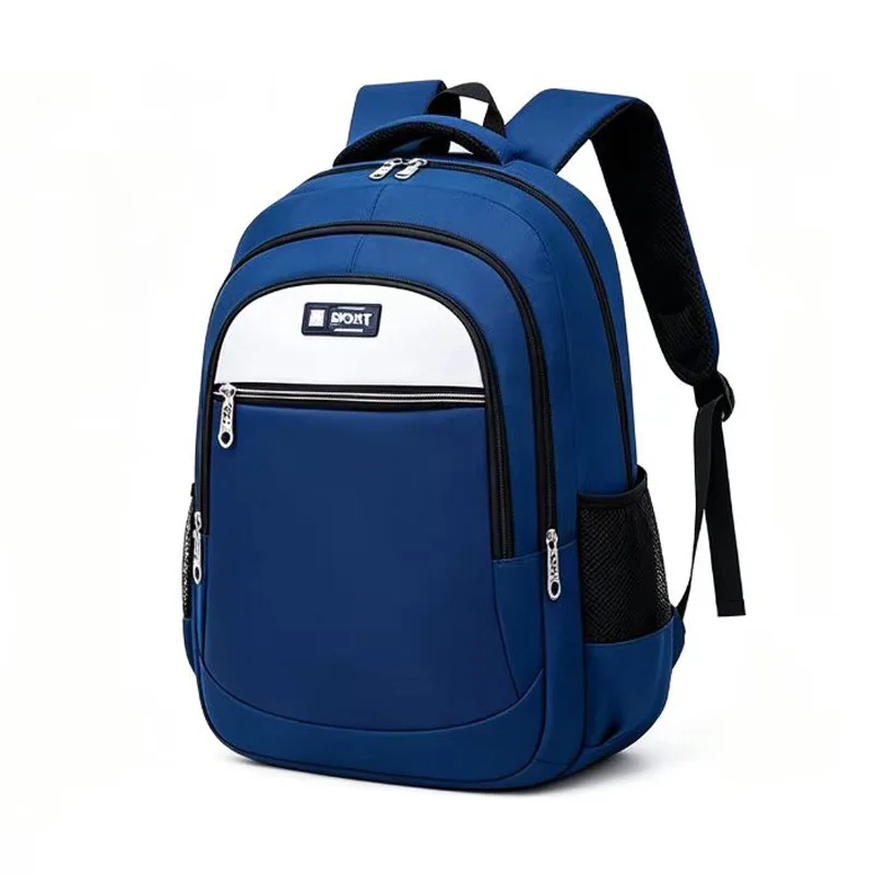 Teen Boys Navy Backpack with Letter And Geometric Pattern Children's School Bag Suitable for Teens School And Travel Gear
