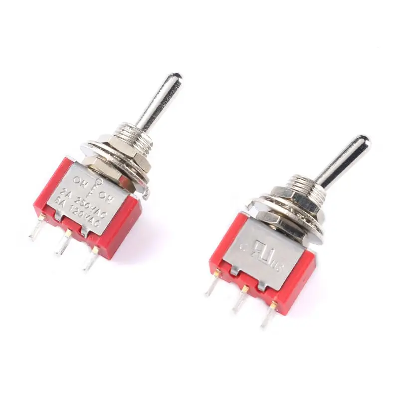 10Pcs DIY Toggle Switch ON-OFF-ON 3Pin 3 Position Latching MTS-103 AC 125V/6A 250V/3A Power Button Switch Car