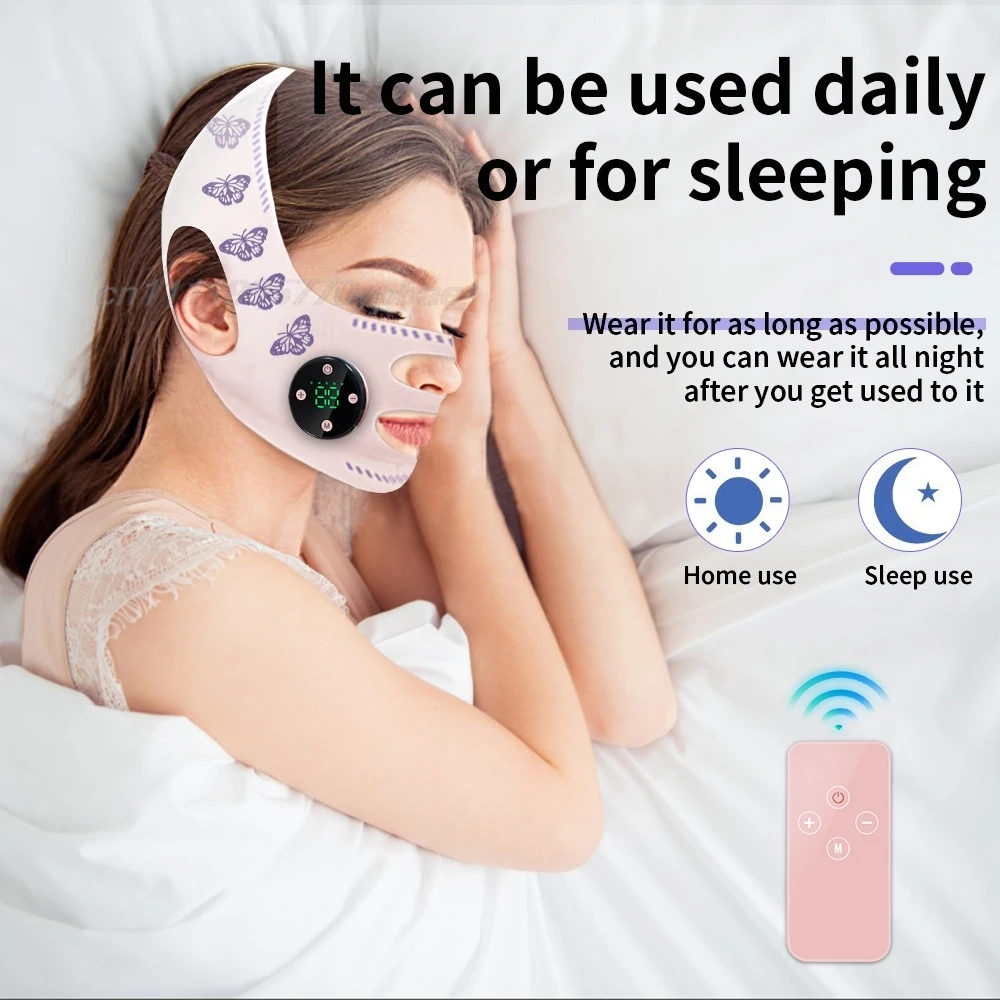 Smart V Face Massager Microcurrent Double Chin Reducer Breathable 3D Fabric Home SPA Beauty Care Facial Slimming Massager