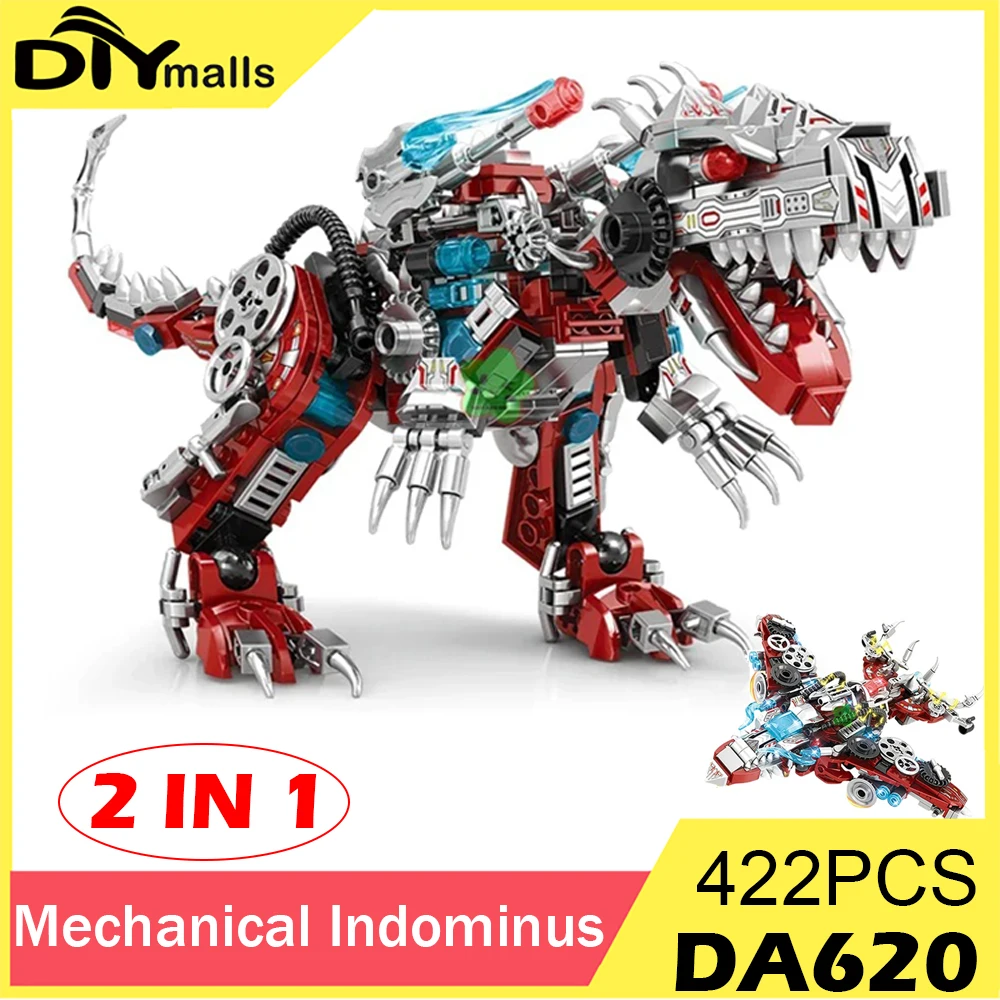 

2IN1 Jurassic Mechanical Indominus Rex Dinosaur World Model Building Blocks City Fighter Dino Park Bricks Children Toy