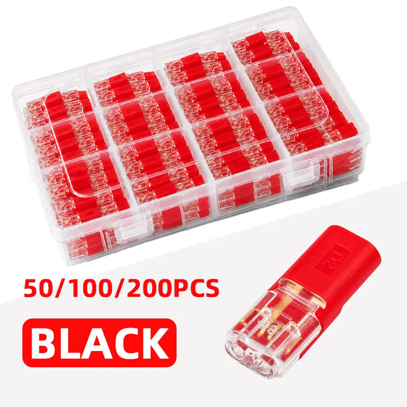 Boxed D2 2-Pin Schnellverbinder ohne Abisolierung, abnehmbarer Kfz-Anschlussklemmenstecker, Auto-LED-Niederspannungs-Verkabelungsset