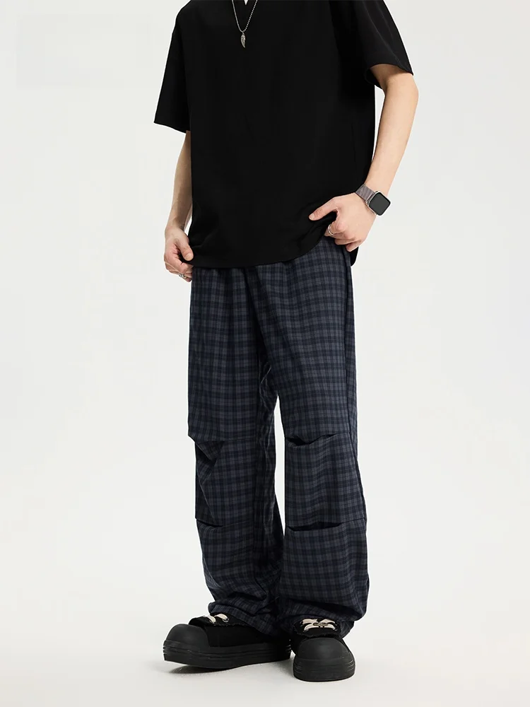 

JFU Spring New American Retro Loose Casual Work Pants Men Faionable Straight Leg Wide Leg Long Pants Polyester Viscose Spandex