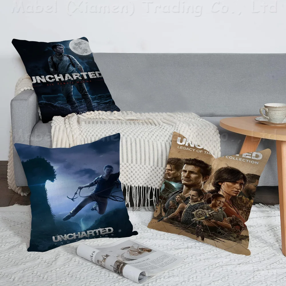 Movie Uncharted Pillow Cover Sofa Cushion Cover Home Room Decoration Children Gift