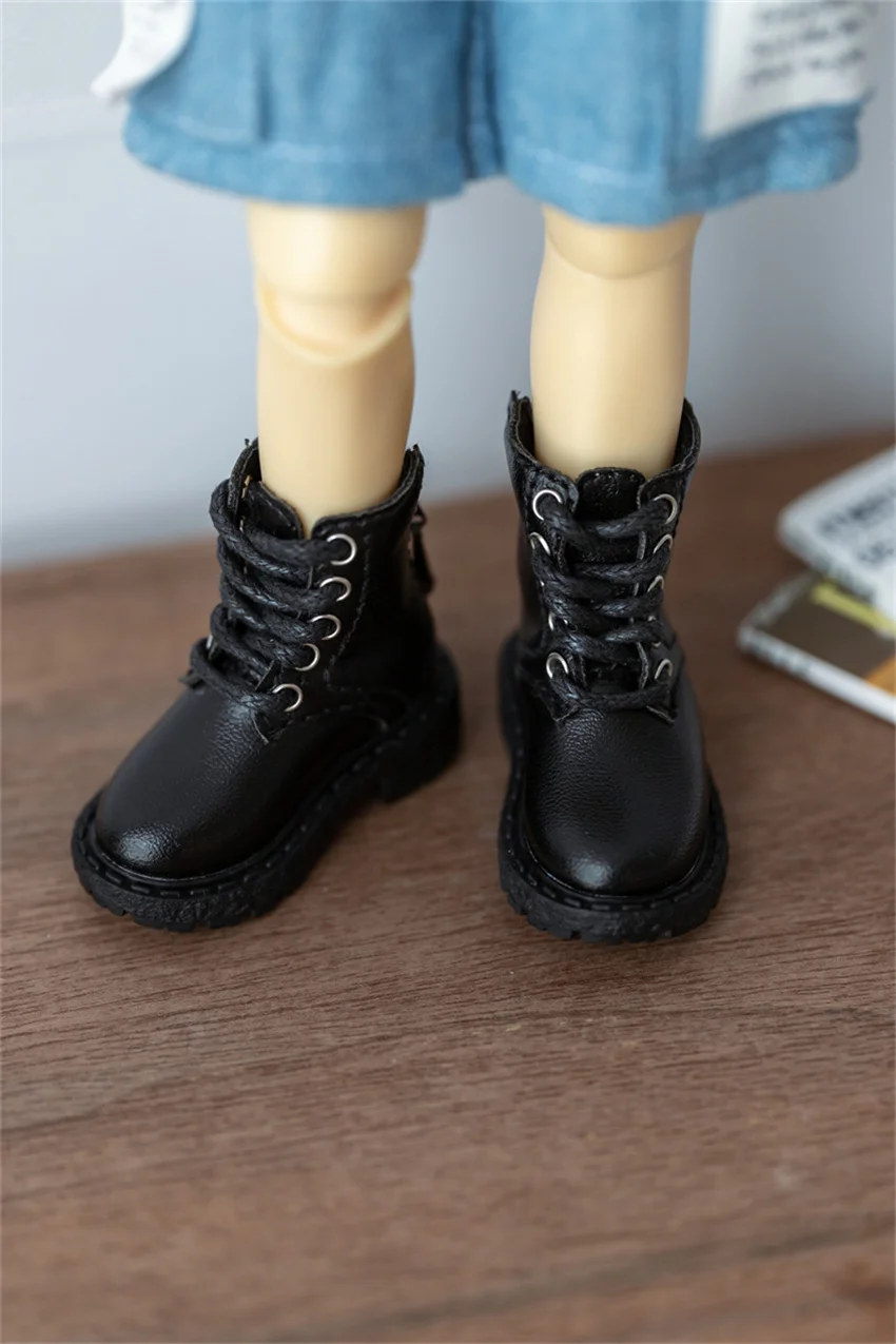 BJD/SD doll Shoes 1/3 &1/4 & 1/6& uncle&ID75 size boots BLACK Sole Ankle Boots bjd Doll Accessories