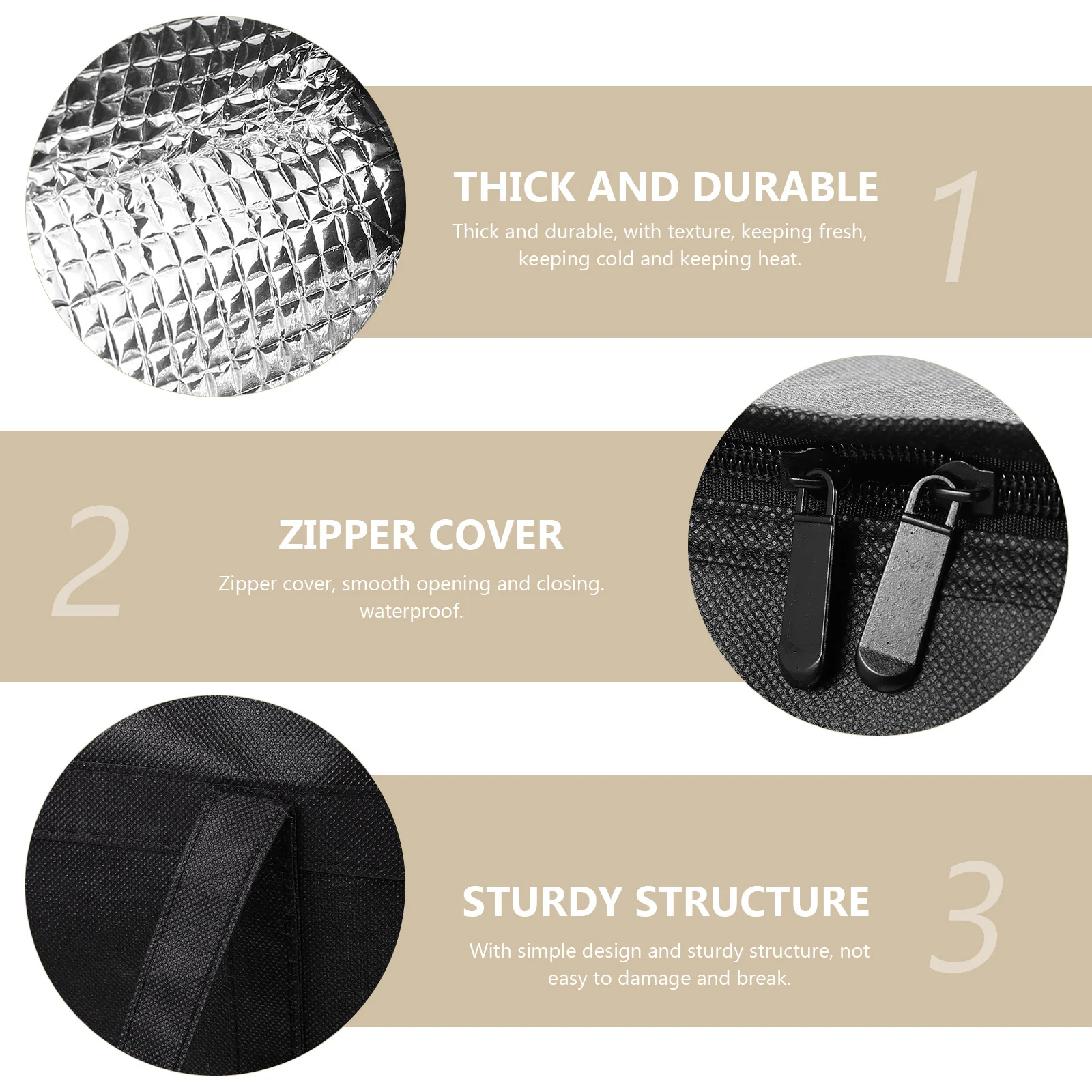 

Outdoor Insulation Bag Black Non-Woven Insulation Bag Good Load Bearing Capacity Simple Design Sturdy Structure