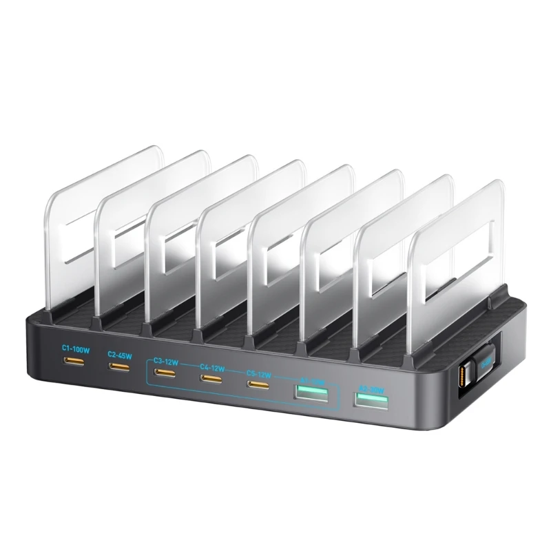 Space Saving 288W Multi Device Featuring Extendable Cable & Removable Stand Suitable for Clutter Desk Setup