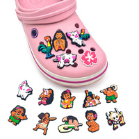 15pcs Moana Shoe Charms Buckle PVC Accessories DIY Garden Sandal Clog Shoe Decoration Buckle For Kids Birthday X-mas Gifts Toys