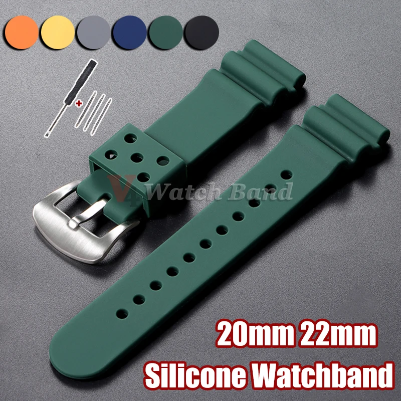 20 mm 22 mm Gummi-Uhrenarmbänder für Seiko skx007 skx009, weiches Silikonarmband für Rolex für Tudor, universelle wasserdichte Sportarmbänder