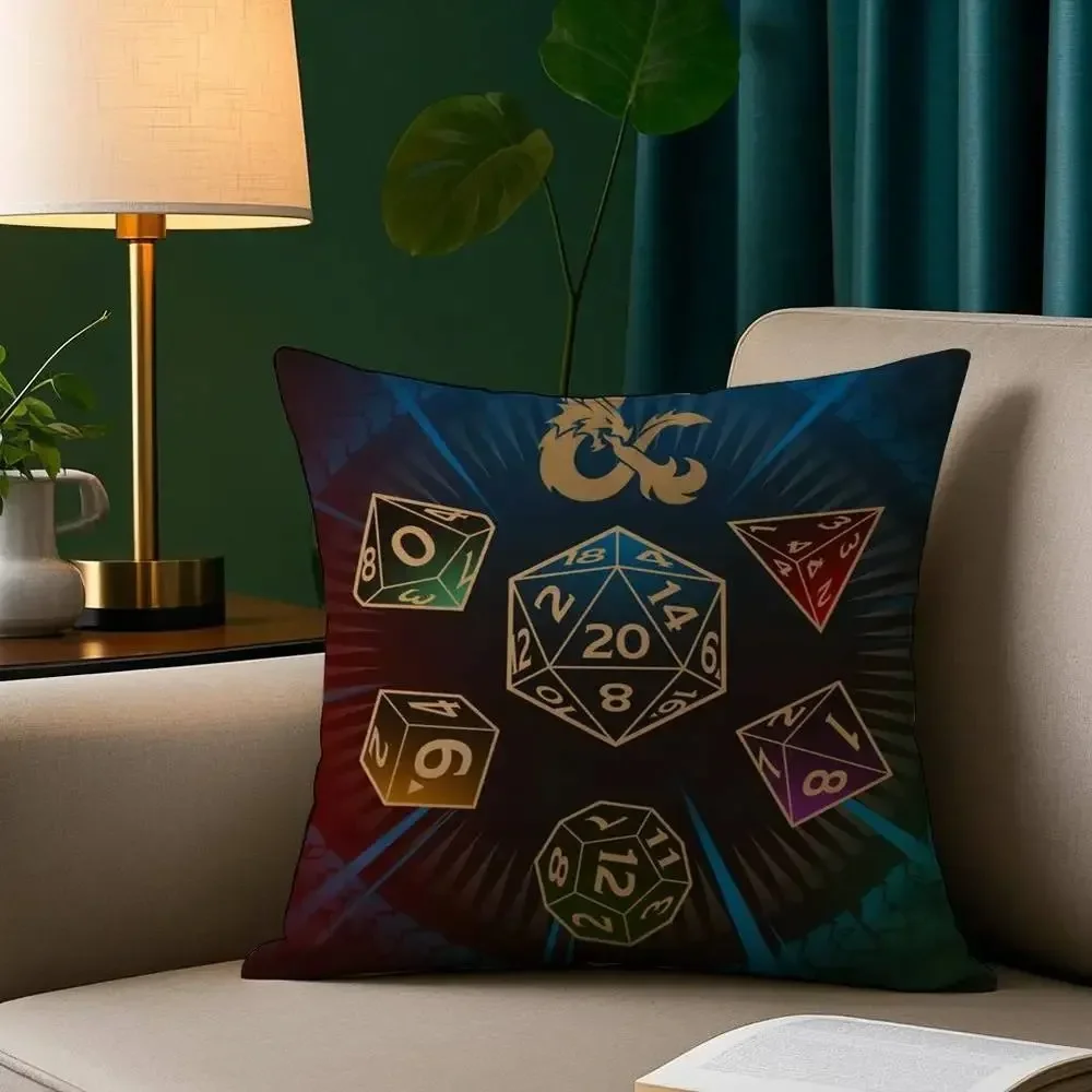 Game D-Dungeons and Dragons Double-sided Printed pillow cover Short plush Suitable living room bedrooms sofa throw cushion cover