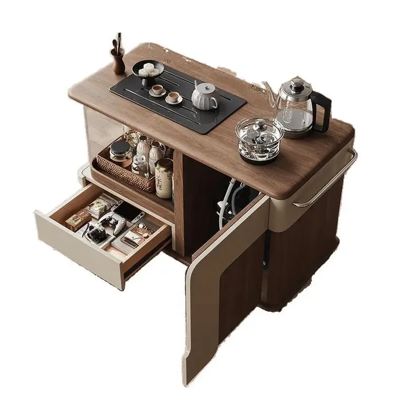 

Mobile tea table, integrated tea making and boiling water, home use, living room, medieval coffee table, balcony