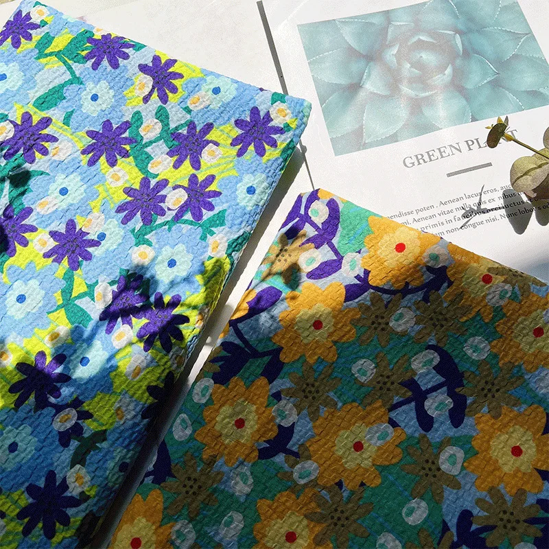 

1Meter Cotton Poplin Cloth for Making Women's Printed Wear, Children's Dress, Floral Pastoral Sewing Fabric, High Quality