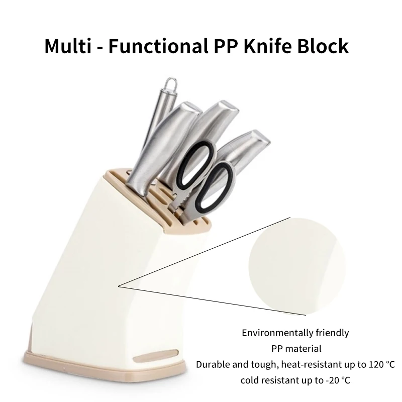 Multifunktionaler PP-Messerblock, rutschfest und abnehmbar, Werkzeughalter zur Aufbewahrung von Entwässerung, Küchenmesser-/Scheren-Organizer
