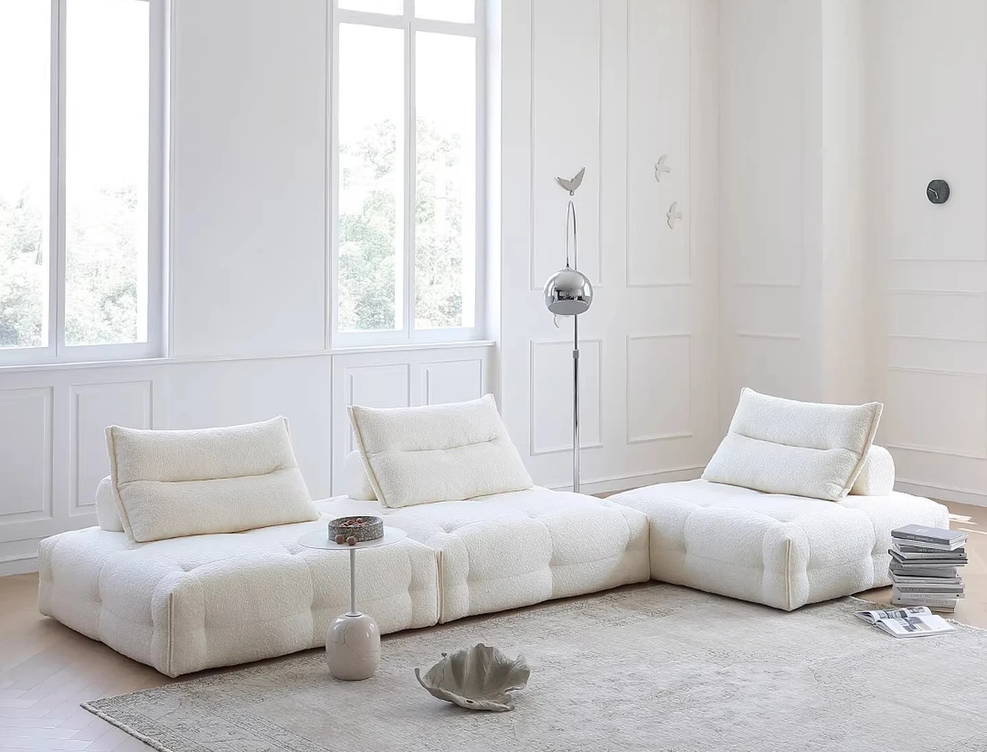 

Graeme Module Combination Sofa, Small Apartment Living Room Square Tofu Block Lazy Fabric Sofa