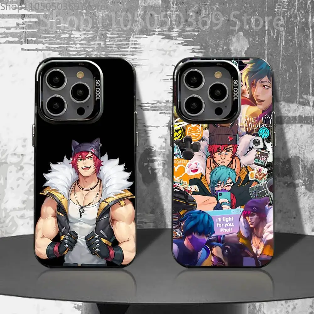 

A-Aphelios L-LOLS Phone Case For iPhone 16,15,14,13,12,11,Pro,XS,Max,Plus,Mini,SE4,E Black Matte Shockproof Cover