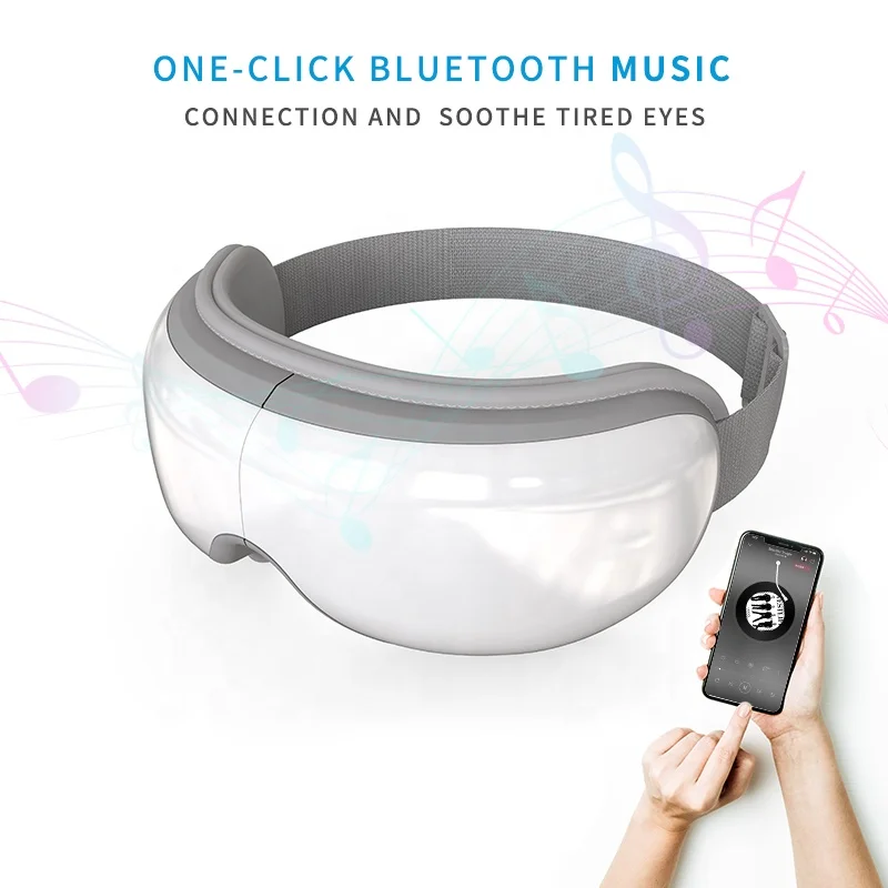 Massaggiatore per occhi intelligente di vendita caldo con riscaldamento e pressione dell'aria, massaggio vibrante a 4 modalità per il rilassamento degli occhi, ricaricabile tramite USB)