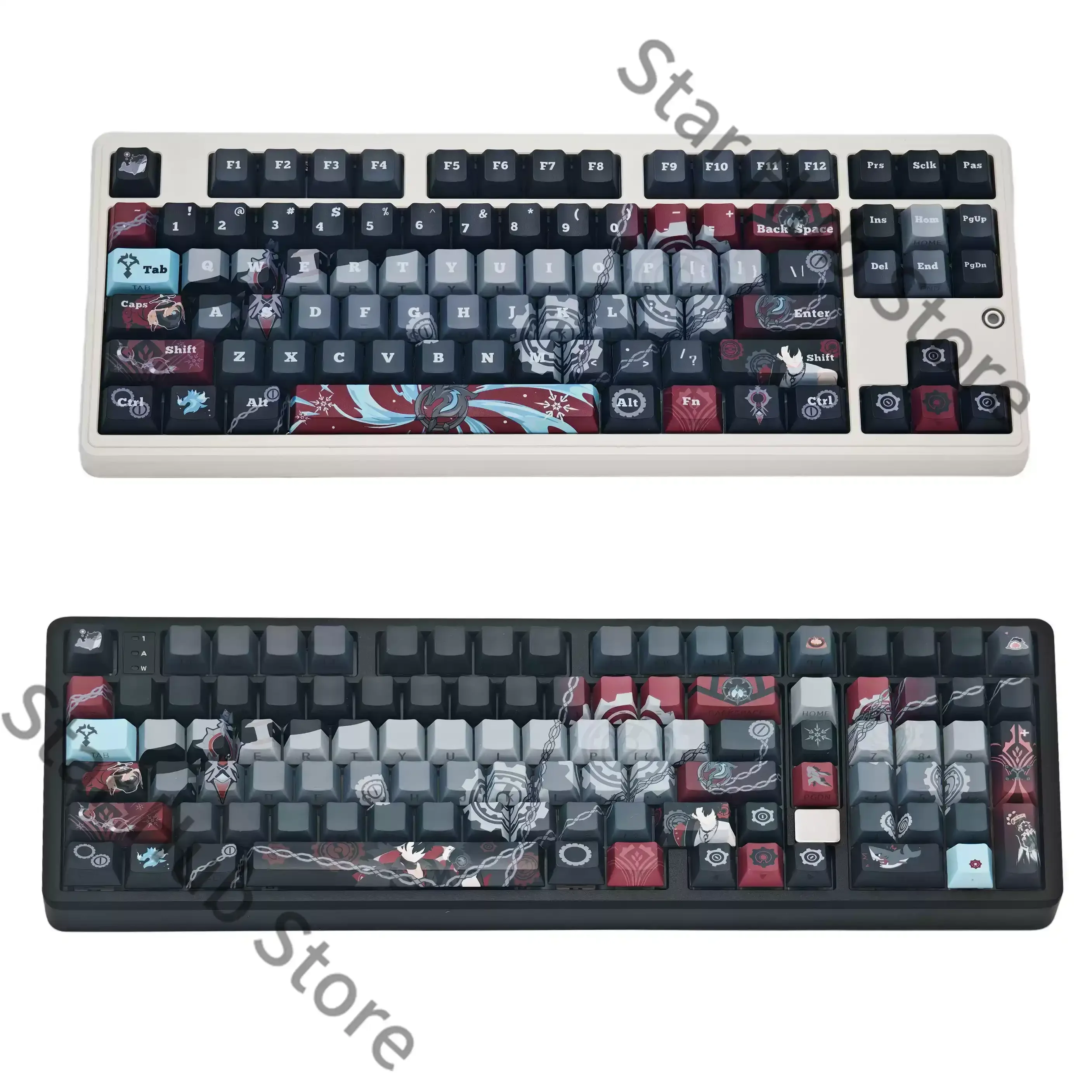 Genshin Impact Wriothesley Cosplay Anime PBT Keyboard Cap Kforce Front Light Transmission Original Keycap Desktop Ornament Game view 5